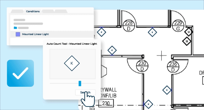 Animation showcasing floor plans and how the auto count tool works